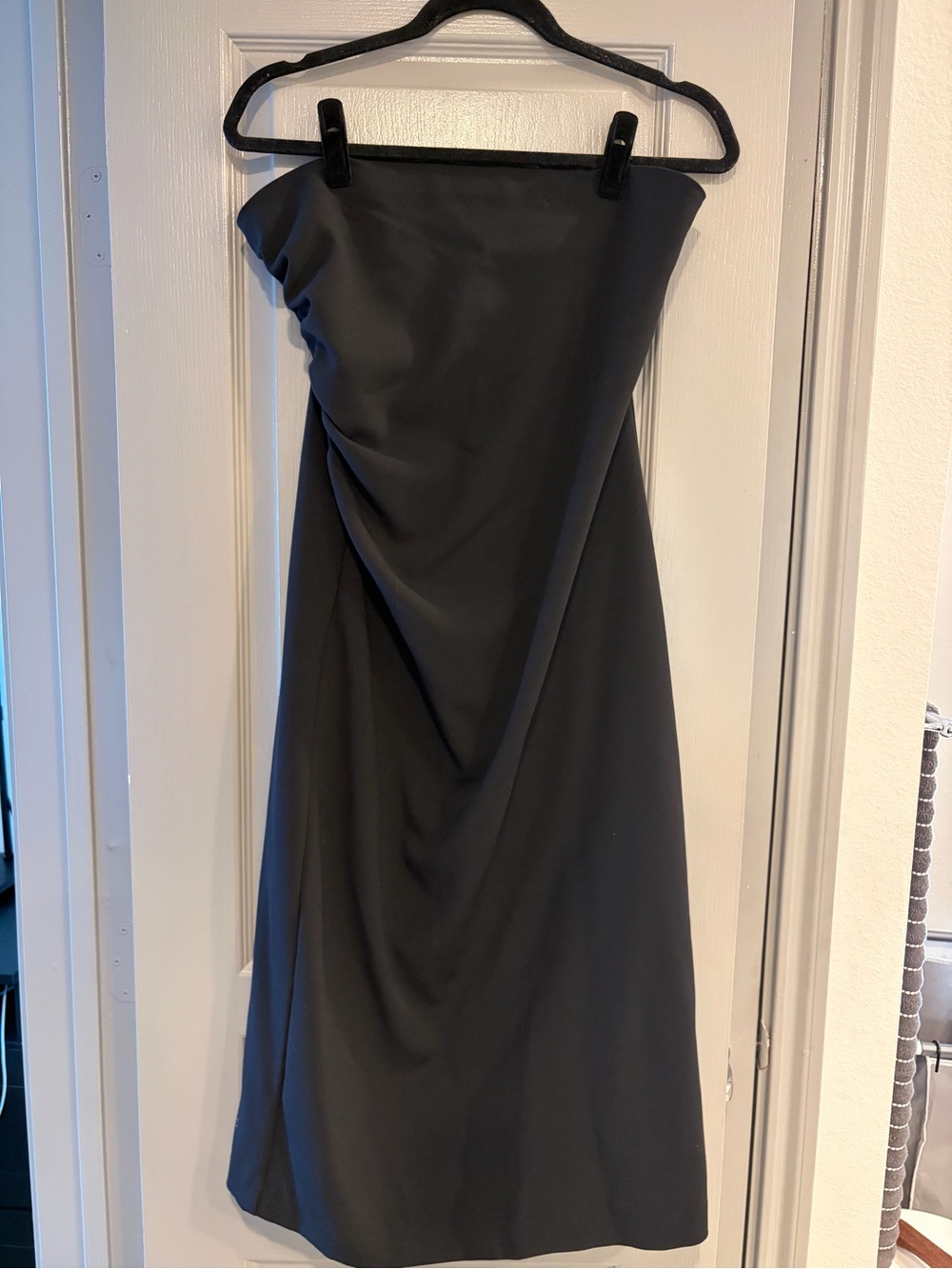 Banana Republic Strapless Black Draped Cocktail Dress